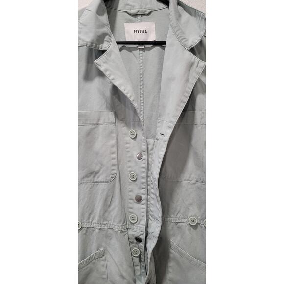 Pistola Grover Short Sleeve Field Worker Jump Suit Blue Frost size Medium Cotton - Picture 6 of 11